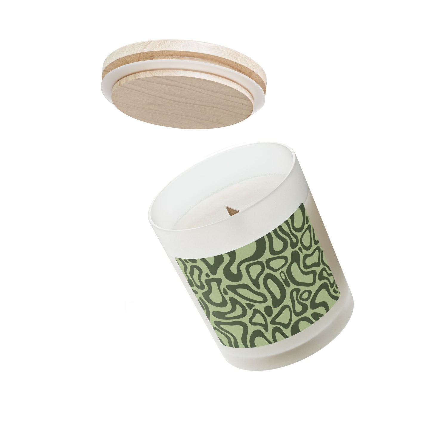 Stylish Frosted Glass Candle with Abstract Design - Home Decor, Relaxation Gift, Aromatherapy, Modern Decor, Unique Gift Idea