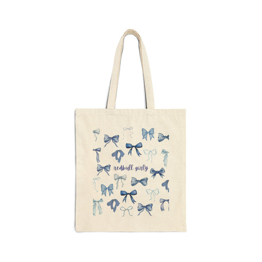Whimsical Bow Cotton Canvas Tote Bag | Eco-Friendly Shopping Bag | Perfect Gift for Birthdays, Weddings, and Everyday Use | Reusable Tote