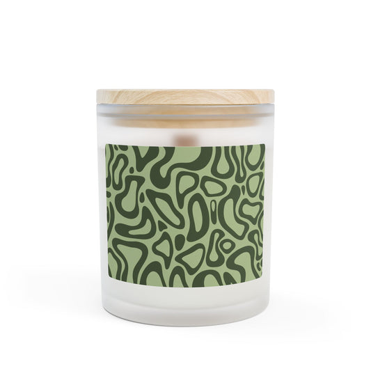 Stylish Frosted Glass Candle with Abstract Design - Home Decor, Relaxation Gift, Aromatherapy, Modern Decor, Unique Gift Idea