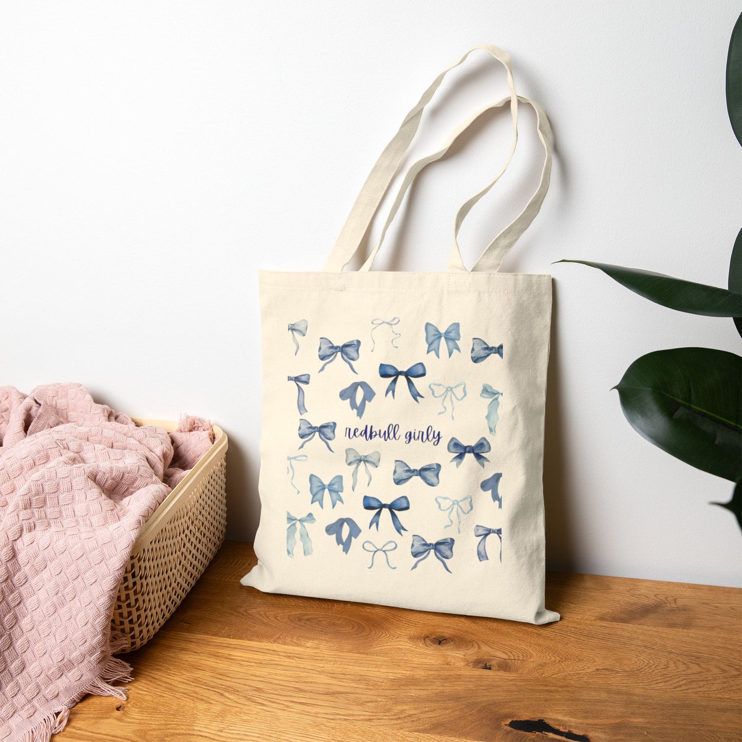 Whimsical Bow Cotton Canvas Tote Bag | Eco-Friendly Shopping Bag | Perfect Gift for Birthdays, Weddings, and Everyday Use | Reusable Tote