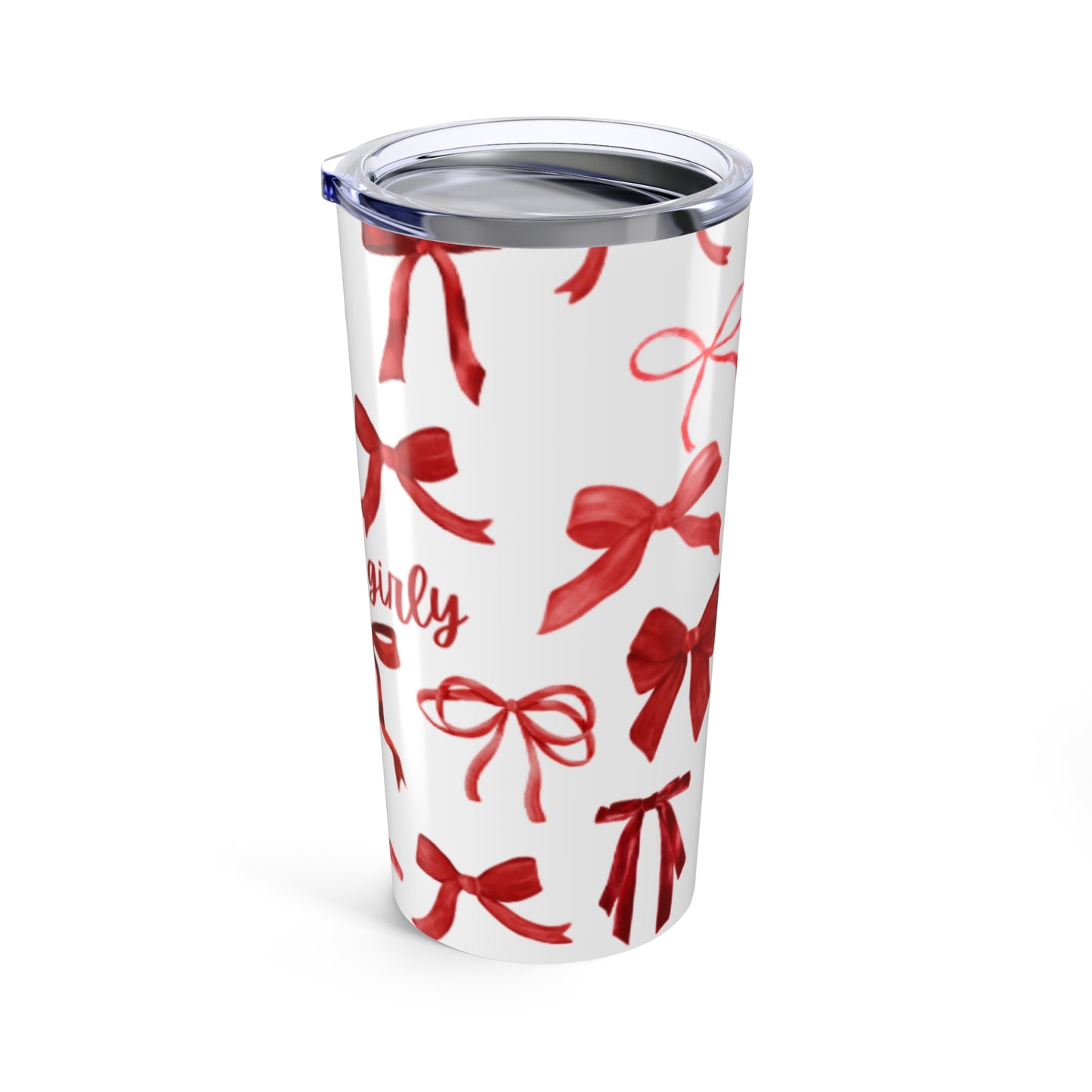 Girly Bow Tumbler 20oz - Cute Travel Mug for Women, Perfect Gift for Birthdays, Christmas, or Just Because - Water Bottle for all Ages