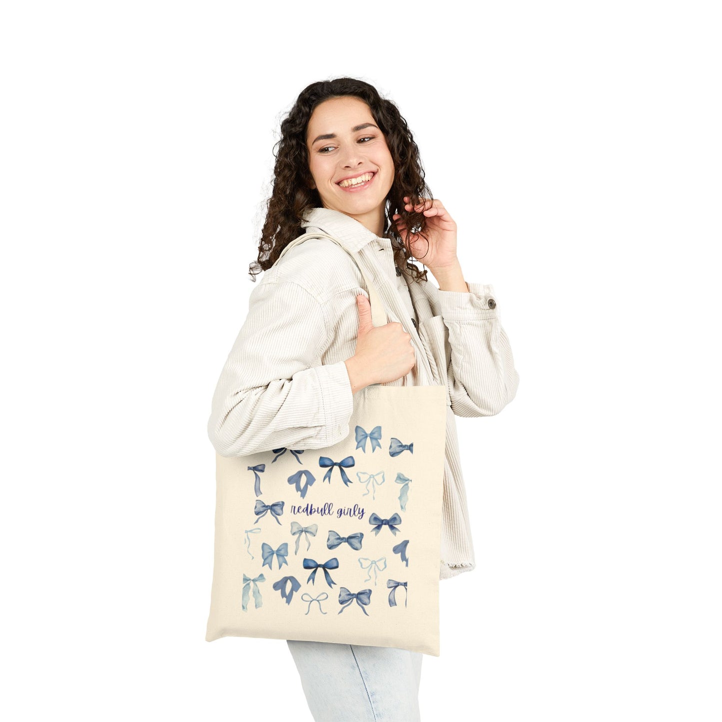 Whimsical Bow Cotton Canvas Tote Bag | Eco-Friendly Shopping Bag | Perfect Gift for Birthdays, Weddings, and Everyday Use | Reusable Tote