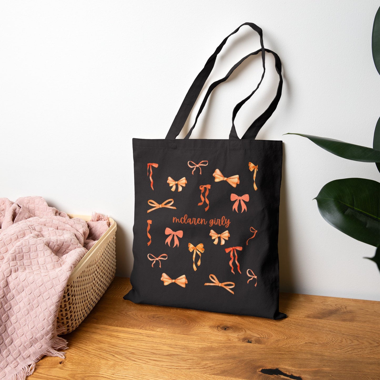 Charming Bow-Patterned Cotton Canvas Tote Bag, Eco-Friendly Bag, Shopping Tote, Gift for Her, Festival Bag, Everyday Use