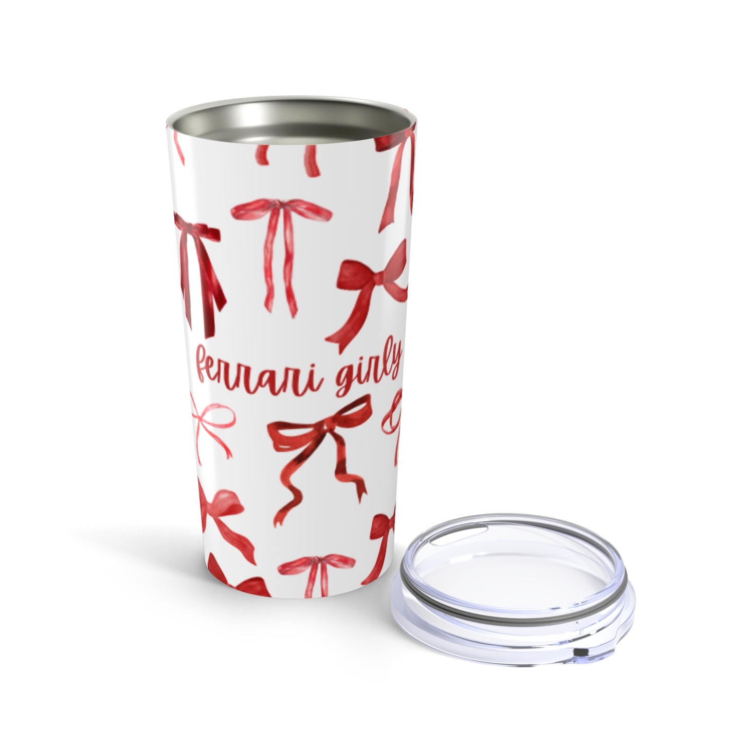 Girly Bow Tumbler 20oz - Cute Travel Mug for Women, Perfect Gift for Birthdays, Christmas, or Just Because - Water Bottle for all Ages