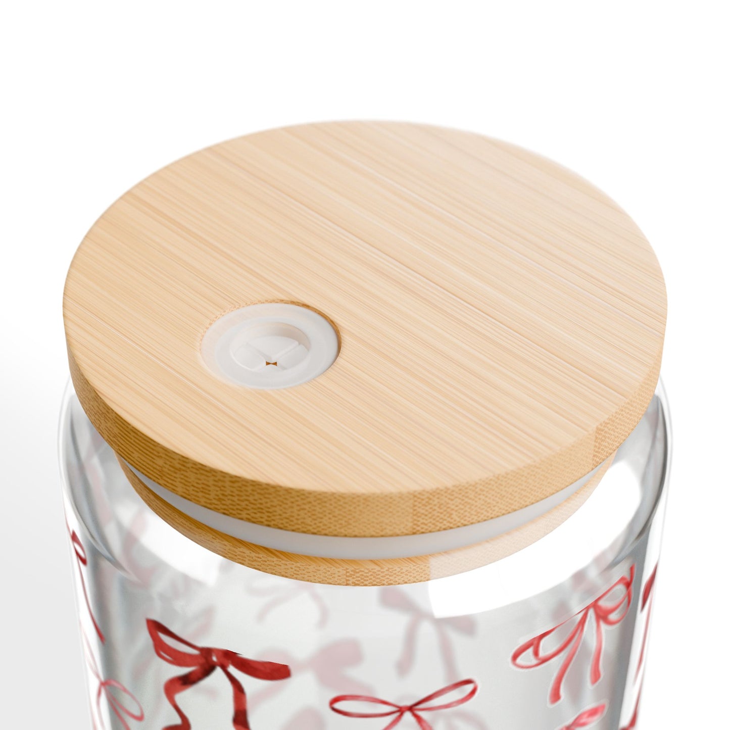 Charming Sipper Glass, 16oz with Cute Bow Design, Perfect for Gift, Party and Home Use, Seasonal Decor, Eco-Friendly Beverage Container