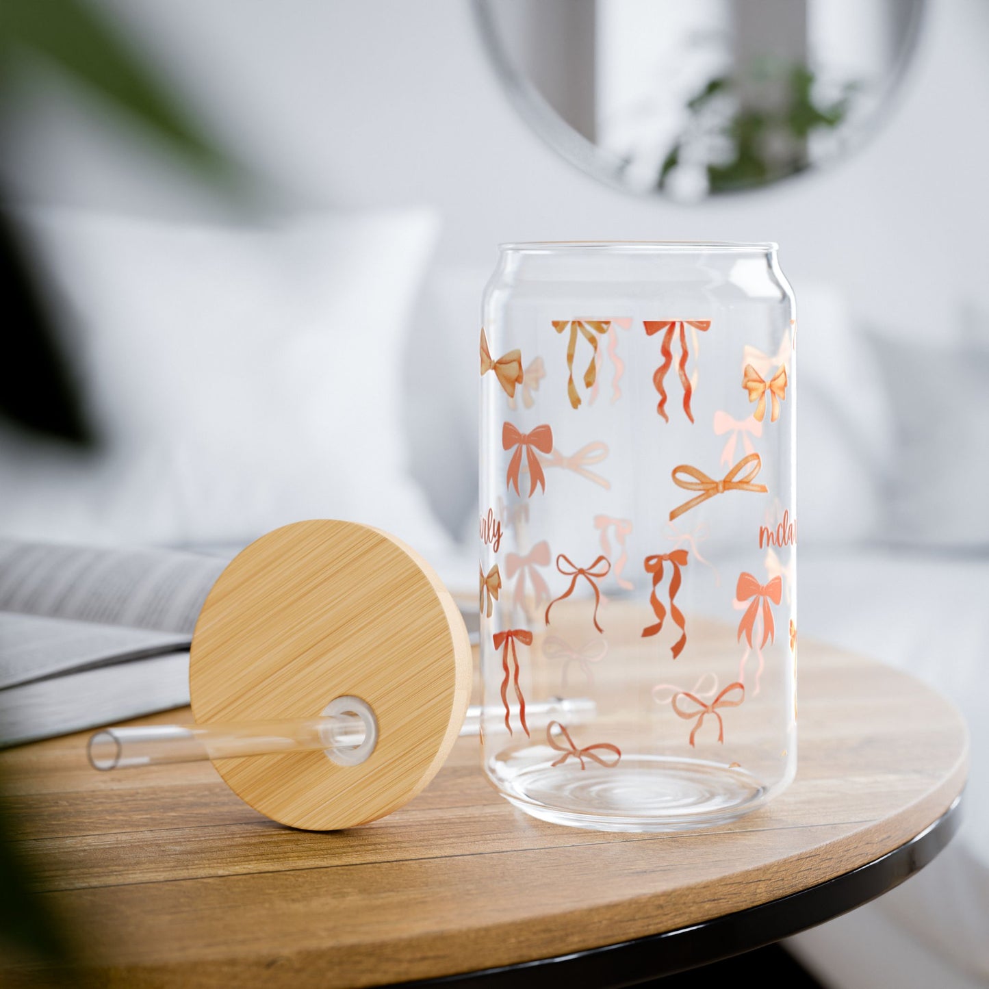 Cute Sipper Glass with Straws, Gift for Friends, Eco-Friendly Drinkware, Kitchen Decor, Party Favors, Reusable Beverage Container