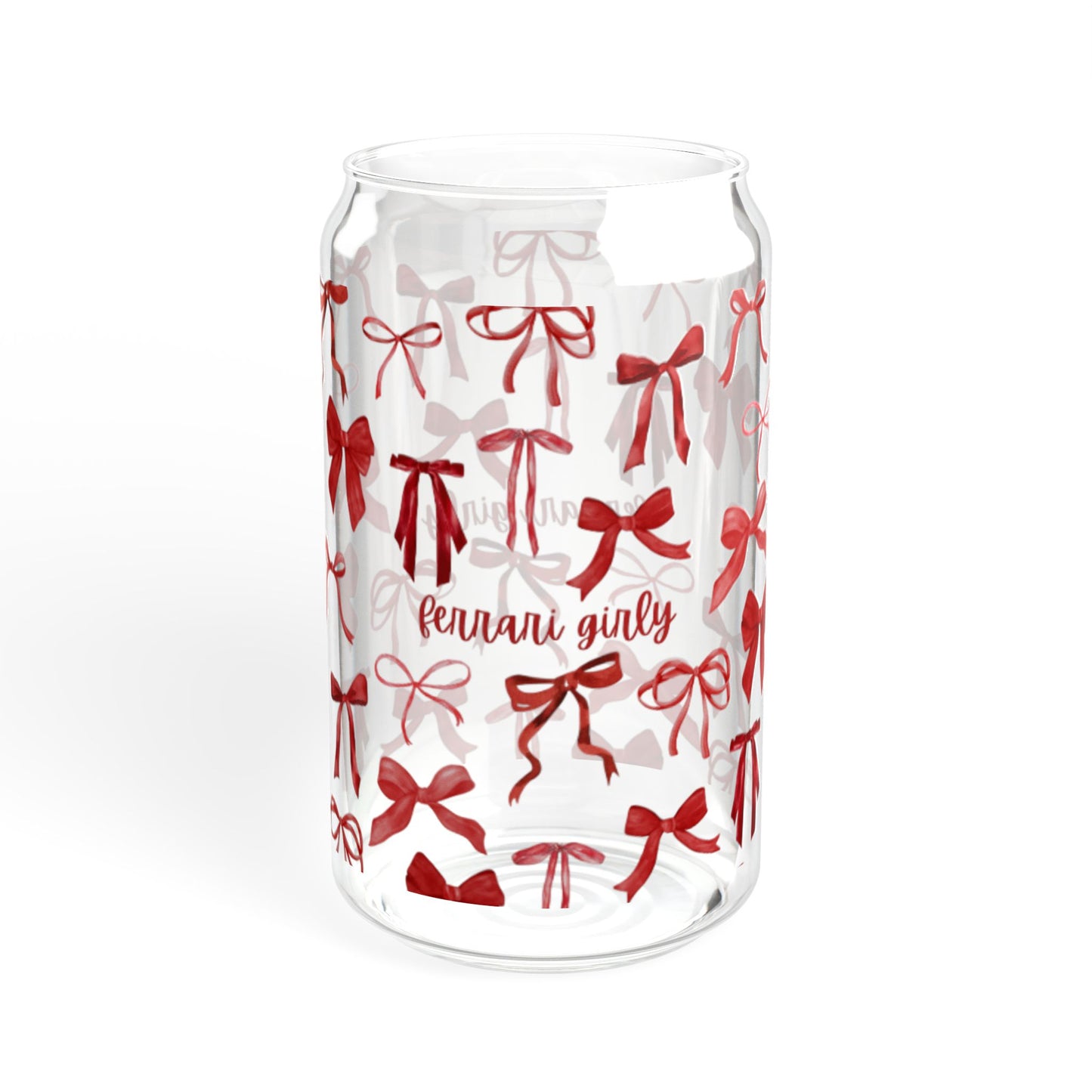 Charming Sipper Glass, 16oz with Cute Bow Design, Perfect for Gift, Party and Home Use, Seasonal Decor, Eco-Friendly Beverage Container