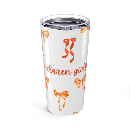 Chic Bow Tumbler 20oz | Stylish Thermal Travel Mug, Gift for Her, Perfect for Birthdays, Bridal Showers, or Parties