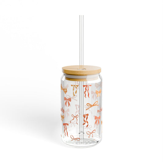 Cute Sipper Glass with Straws, Gift for Friends, Eco-Friendly Drinkware, Kitchen Decor, Party Favors, Reusable Beverage Container