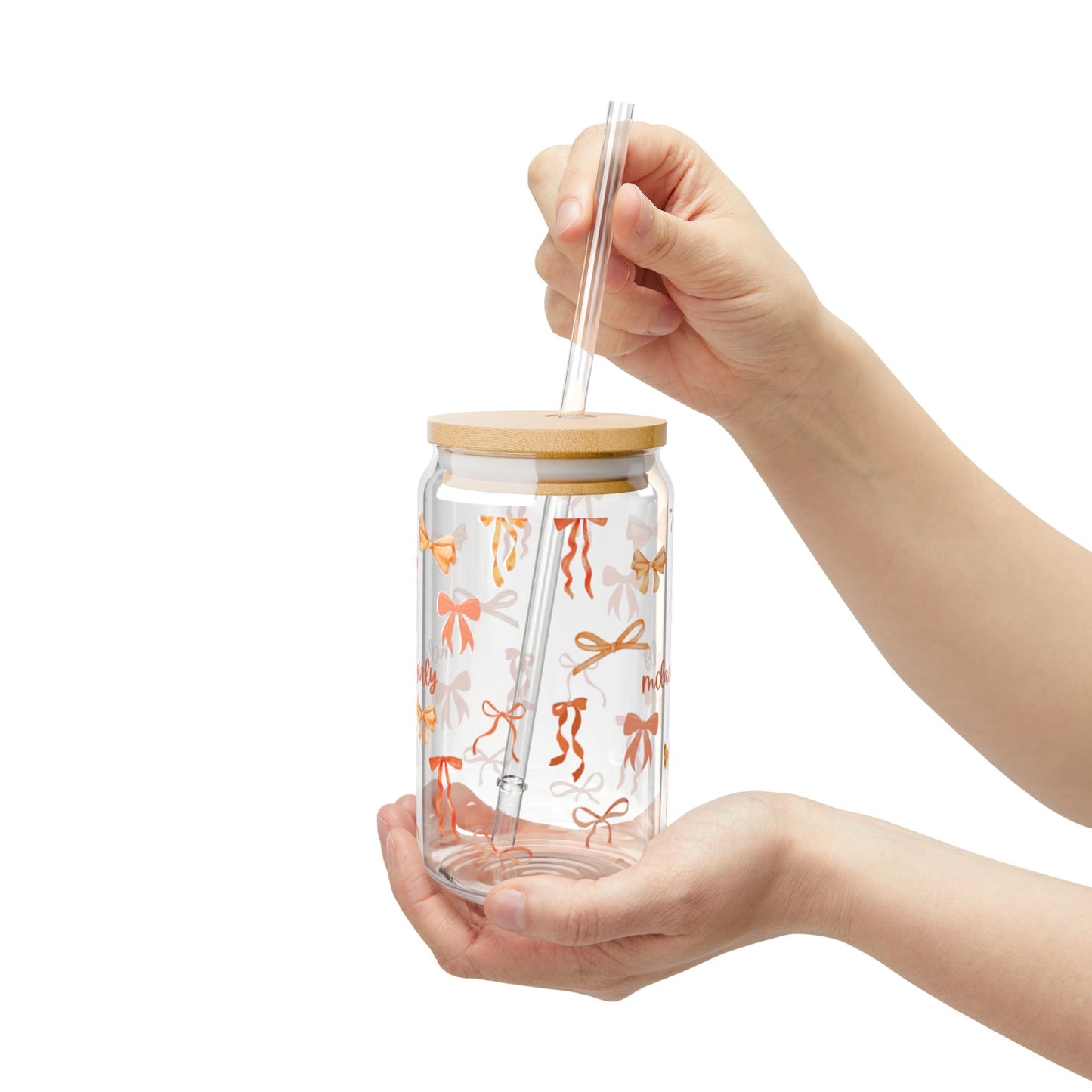 Cute Sipper Glass with Straws, Gift for Friends, Eco-Friendly Drinkware, Kitchen Decor, Party Favors, Reusable Beverage Container