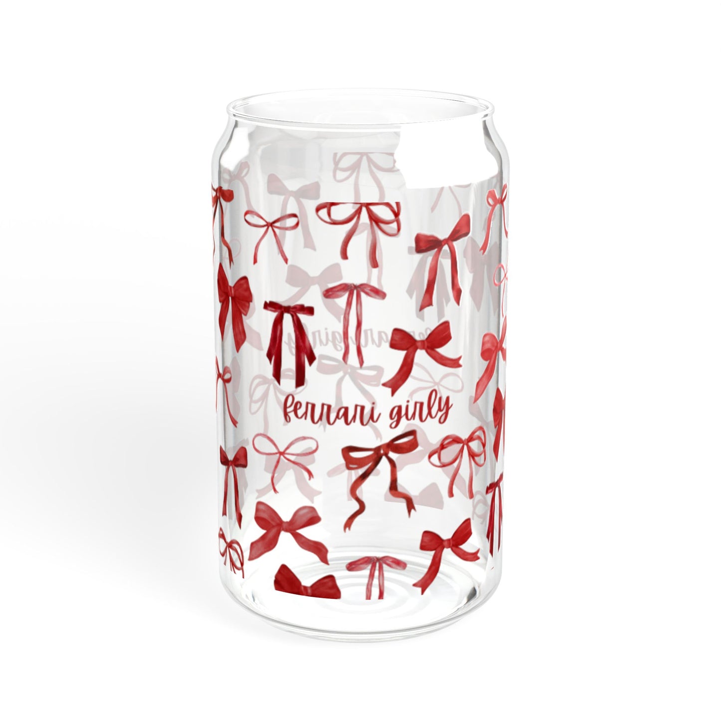 Charming Sipper Glass, 16oz with Cute Bow Design, Perfect for Gift, Party and Home Use, Seasonal Decor, Eco-Friendly Beverage Container