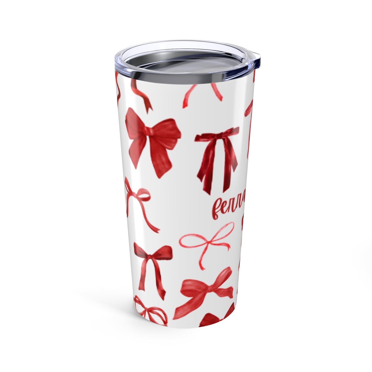 Girly Bow Tumbler 20oz - Cute Travel Mug for Women, Perfect Gift for Birthdays, Christmas, or Just Because - Water Bottle for all Ages